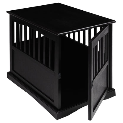 Casual Home Pet Crate End Table w/ Lockable Latch for Medium Sized Pets, Black