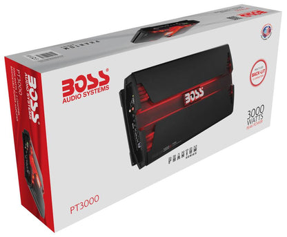 Boss Audio PT3000 3000W 2 Channel Car Audio Amplifier Power LED Amp+Remote