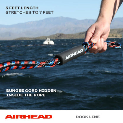 AIRHEAD AHDL-5 Bungee Dock Line 5 Feet Boat Cord, Stretches to 7 Feet