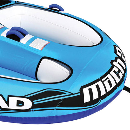 Airhead AHM2-2 Mach 2 Inflatable 2 Rider Cockpit Lake Boating Water Towable Tube