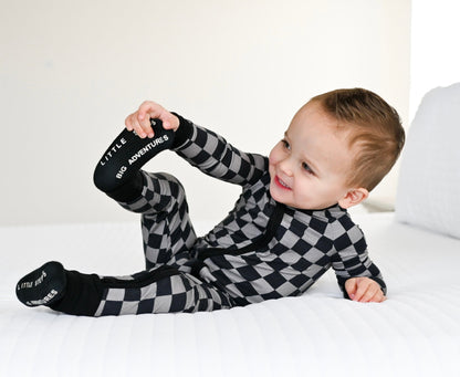 CHARCOAL CHECKERS DREAM ROMPER