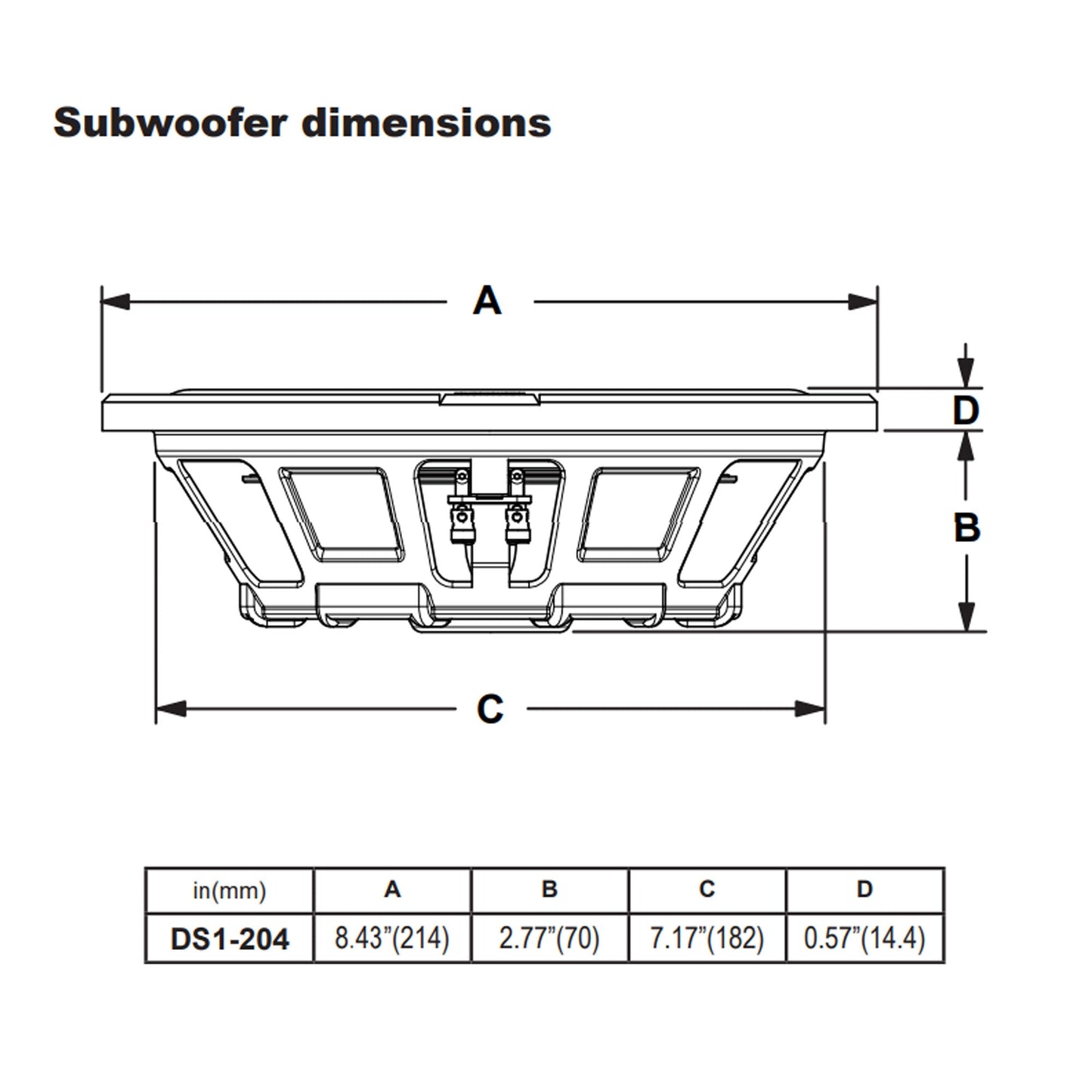 MB Quart DS1-204 400 Watt 8 Inch Shallow Slim DVC 4 Ohm Car Sub, Single Speaker