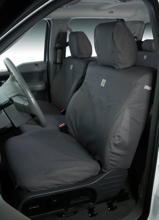 Covercraft 19-24 Chevrolet Silverado Carhartt SeatSaver Custom Front Row Seat Covers - Gravel