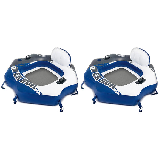 Intex 58854EP River Run Connect Lounge Inflatable Floating Water Tube (2 Pack)