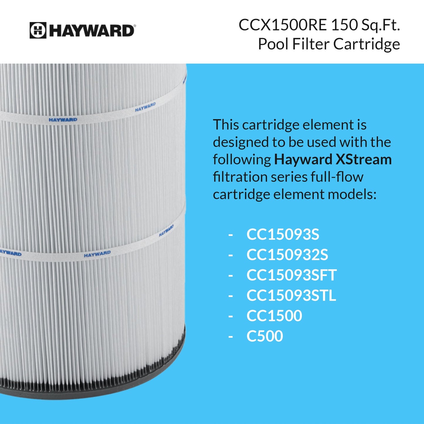 Hayward CCX1500RE 150 Square Foot Replacement Swimming Pool Filter Cartridge