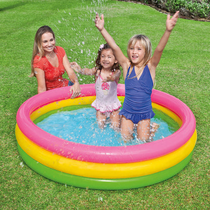 Intex 58" x 13" Inflatable Sunset Glow Colorful Backyard Kids Vinyl Splash Pool