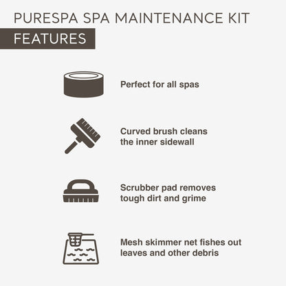 Intex PureSpa Hot Tub Maintenance Accessory Kit with Brush, Skimmer and Scrubber