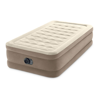 Intex 64425ED Dura-Beam Deluxe Ultra Plush Air Mattress with Built-in Pump, Twin