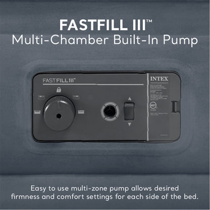 Intex 64953E Deluxe Dual Zone 22" King Sized Air Mattress with Built In Air Pump