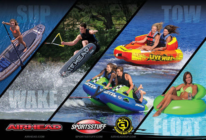 Airhead Big Shot Quadruple Rider Boat Lake Water Towable Open Top Tube | BS-1