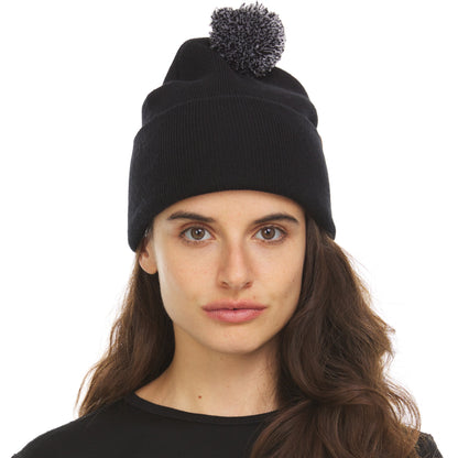 Midweight - Everyday Knit Cuff Pom Beanie 100% Merino Wool