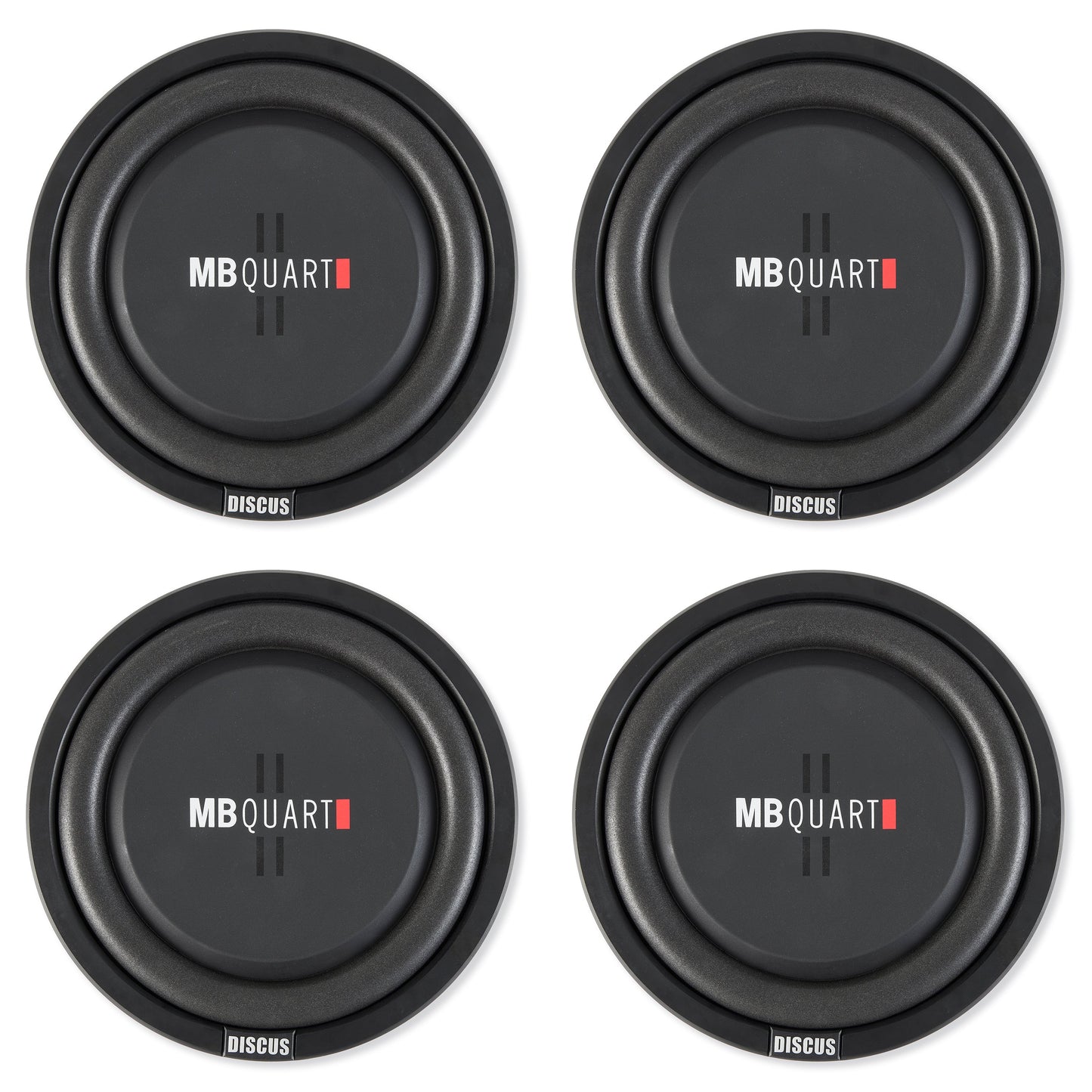 MB Quart DS1-304 1600 Watt 12 Inch Slim Shallow Automotive Subwoofers, 4 Piece