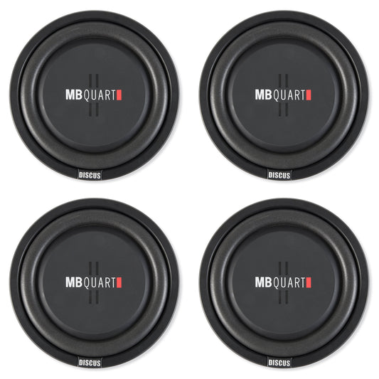 MB Quart DS1-304 1600 Watt 12 Inch Slim Shallow Automotive Subwoofers, 4 Piece