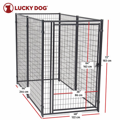 Lucky Dog Large Modular Welded Wire Box Indoor Outdoor Dog Kennel, 10x5x6 Feet