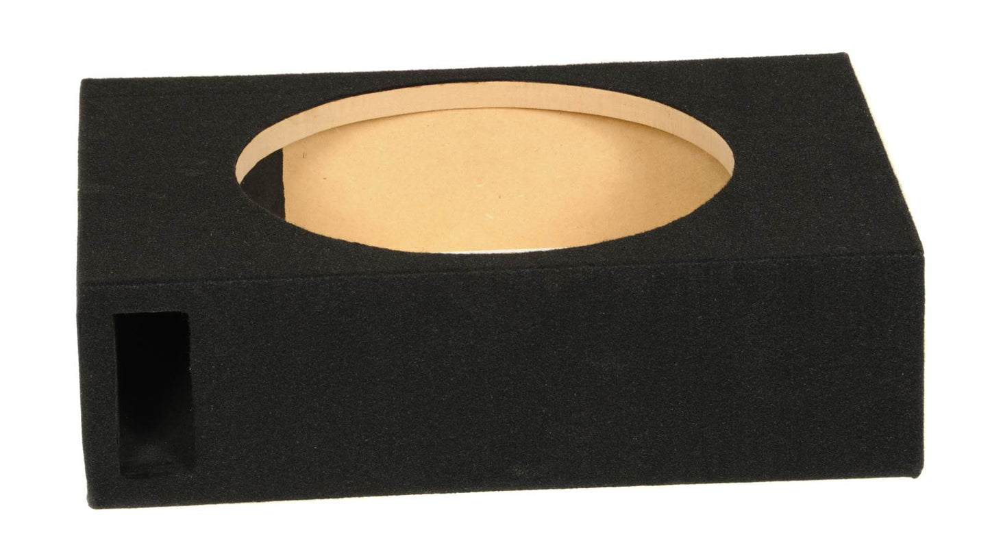 QPower Shallow Vented Subwoofer Enclosure, Single 10 Inch Car Sub Speaker Box
