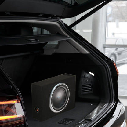QPower Shallow Vented Subwoofer Enclosure, Single 10 Inch Car Sub Speaker Box