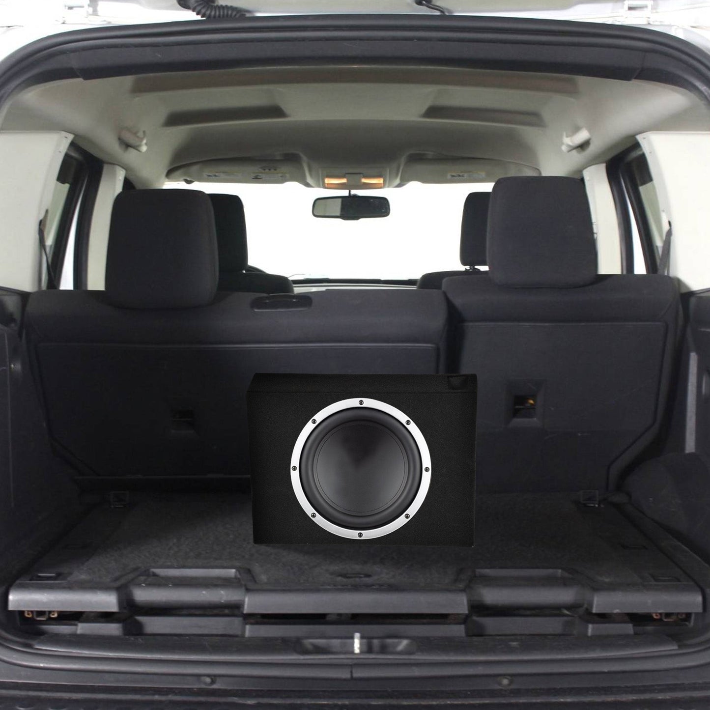QPower Shallow Vented Subwoofer Enclosure, Single 10 Inch Car Sub Speaker Box