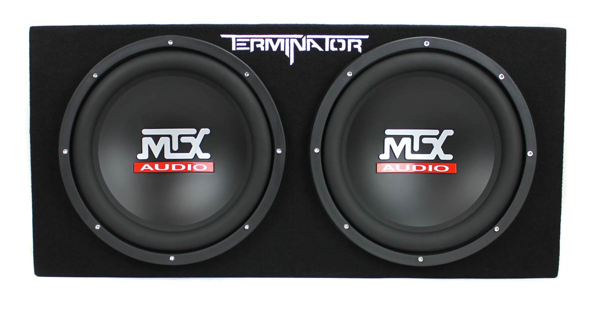 MTX TNE212D 12" 1200W Dual Loaded Car Subwoofer Box & SSL 1500W Amplifier w/ Kit