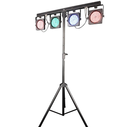 CHAUVET DJ 4BAR USB DMX LED Wash Light System w/Tripod, Travel Bags & Footswitch