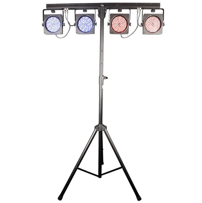 CHAUVET DJ 4BAR USB DMX LED Wash Light System w/Tripod, Travel Bags & Footswitch