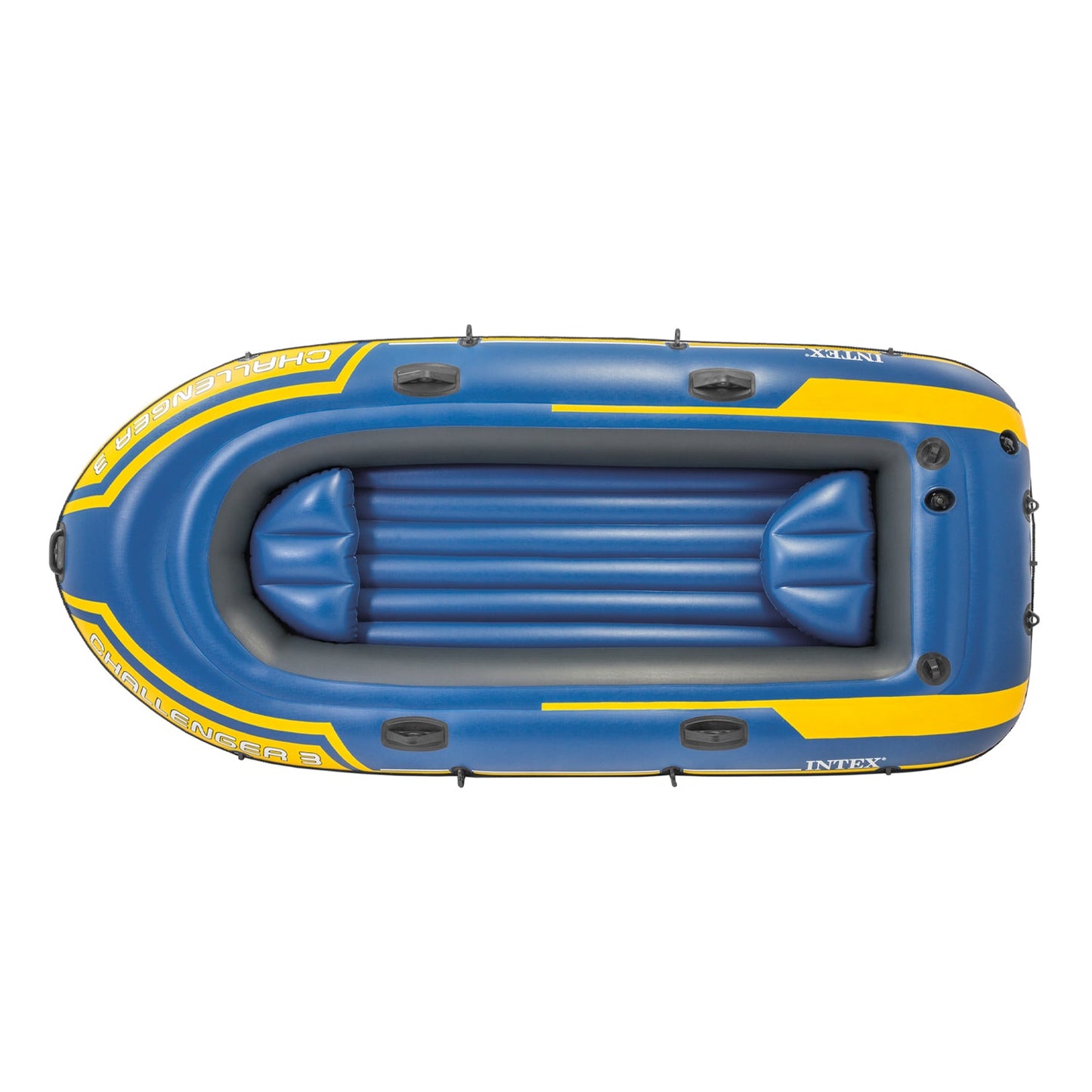 Intex 68370EP Challenger 3 Inflatable Raft Boat Set With Pump And Oars, Blue