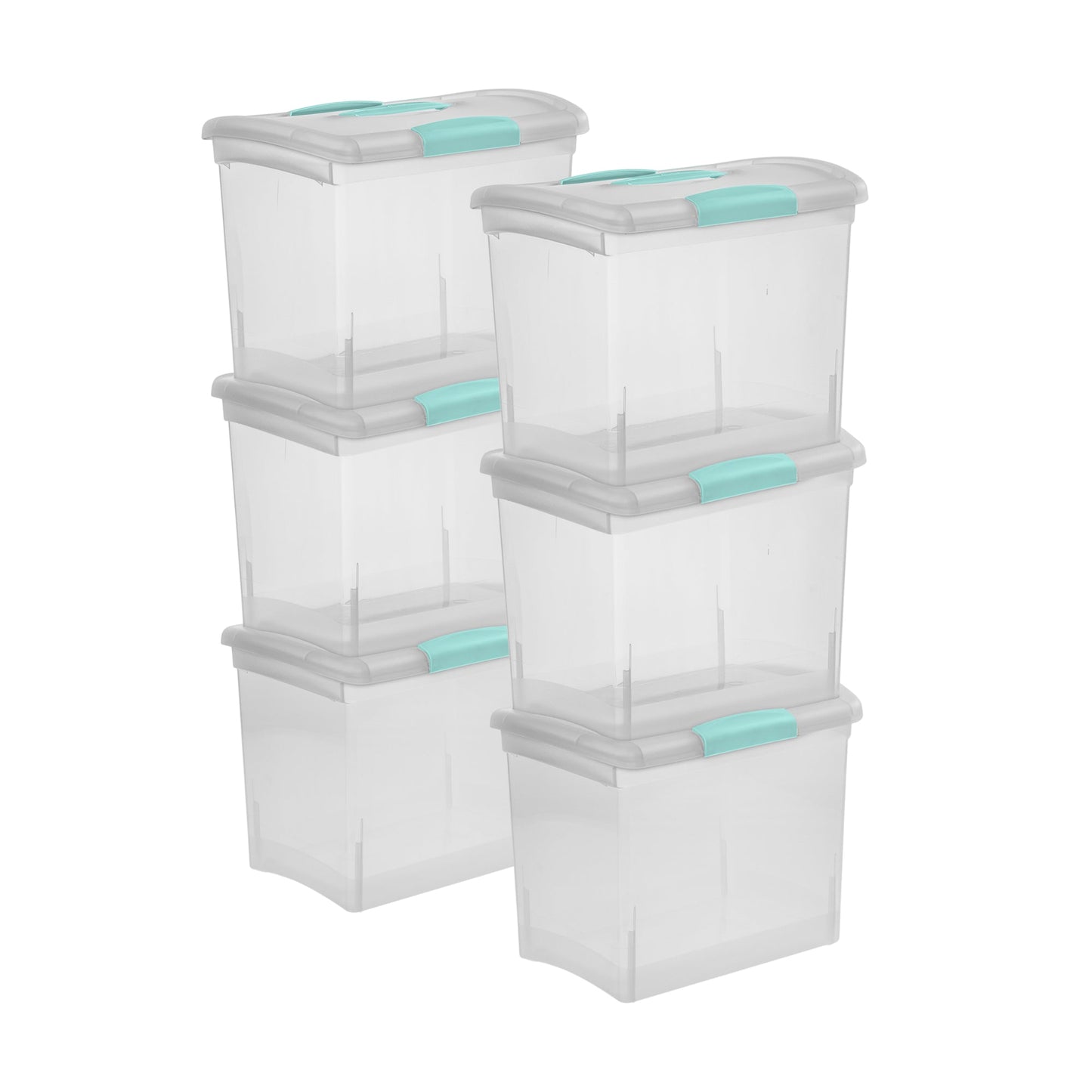 Sterilite Large Nesting ShowOffs, Stackable Clear File Box with Lid, (6 Pack)