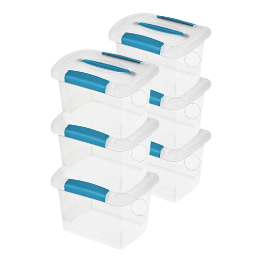 Sterilite Small Nesting ShowOff Stackable Storage Bin with Latching Lid, 6 Pack