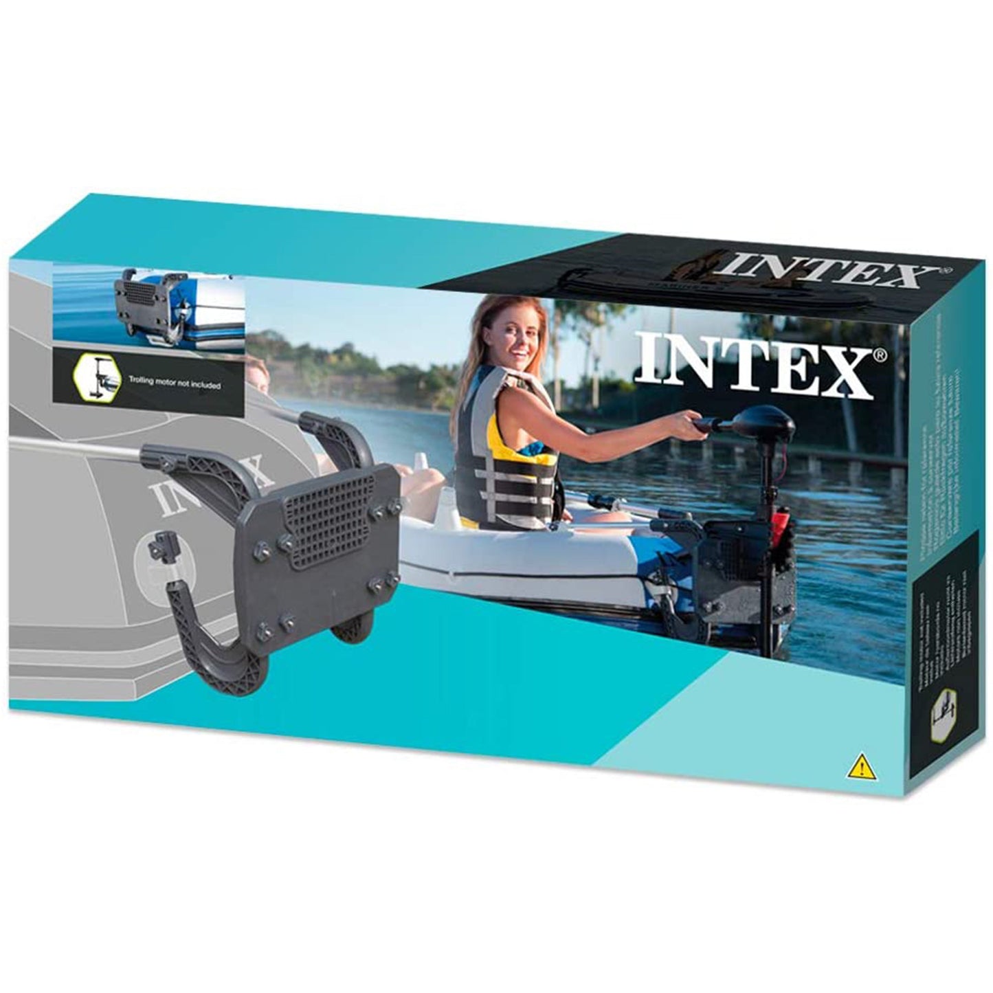 INTEX 12 Volt 8 Speed Trolling Motor, Mount Kit and Mariner 4-Person Boat Set