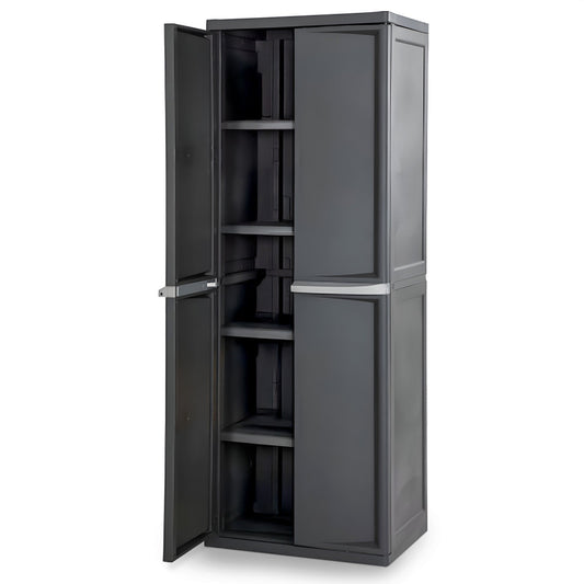 Sterilite Storage Cabinet, Garage, Pantry, & Kitchen Organizer, 4 Shelves, Gray