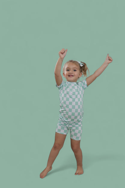 MINT CHECKERS DREAM SHORT SET