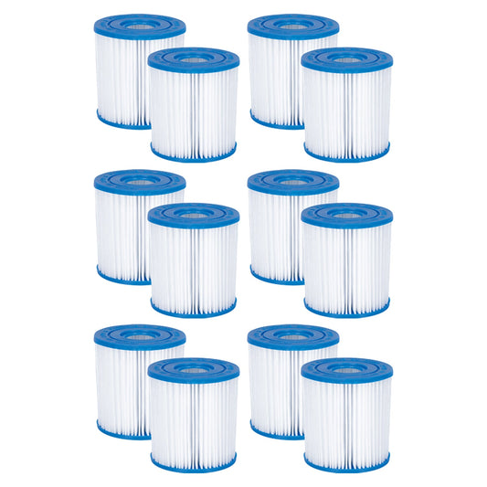 Summer Waves P57100402 Replacement Type I Pool & Spa Filter Cartridge (12 Pack)
