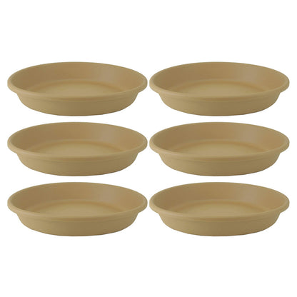 HC Companies Classic 10 Inch Round Flower Pot Plant Saucer, Sandstone (6 Pack)