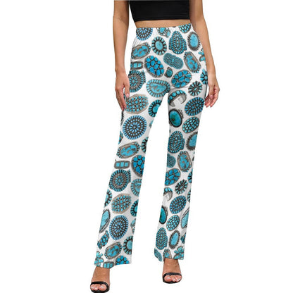 All Turquoise Flare Pants