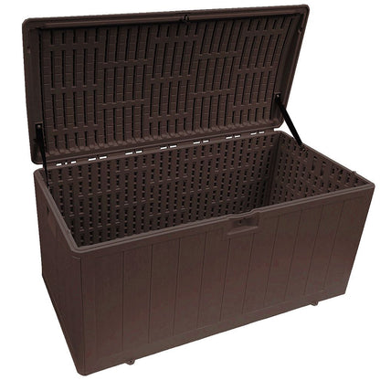 Plastic Development Group 105-Gallon Resin Outdoor Storage Deck Box, Java Brown