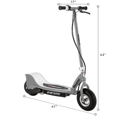 Razor E325 Adult Ride-On 24V High-Torque Motor Electric Powered Scooter, Silver