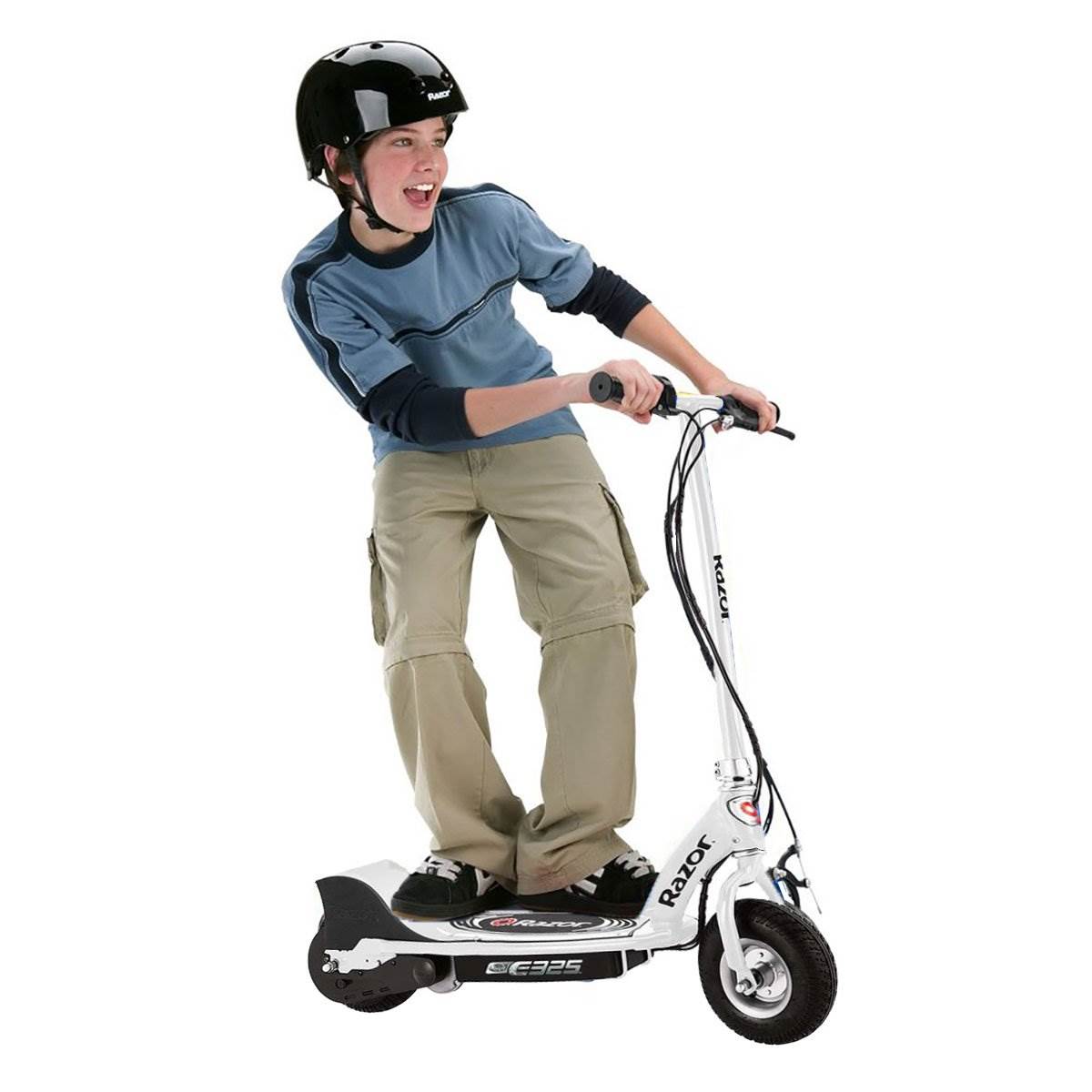 Razor E325 Adult Ride-On 24V High-Torque Motor Electric Powered Scooter, White