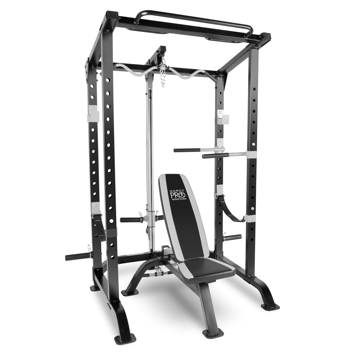 Marcy Pro Full Cage and Weight Bench Personal Home Gym Total Body Workout System