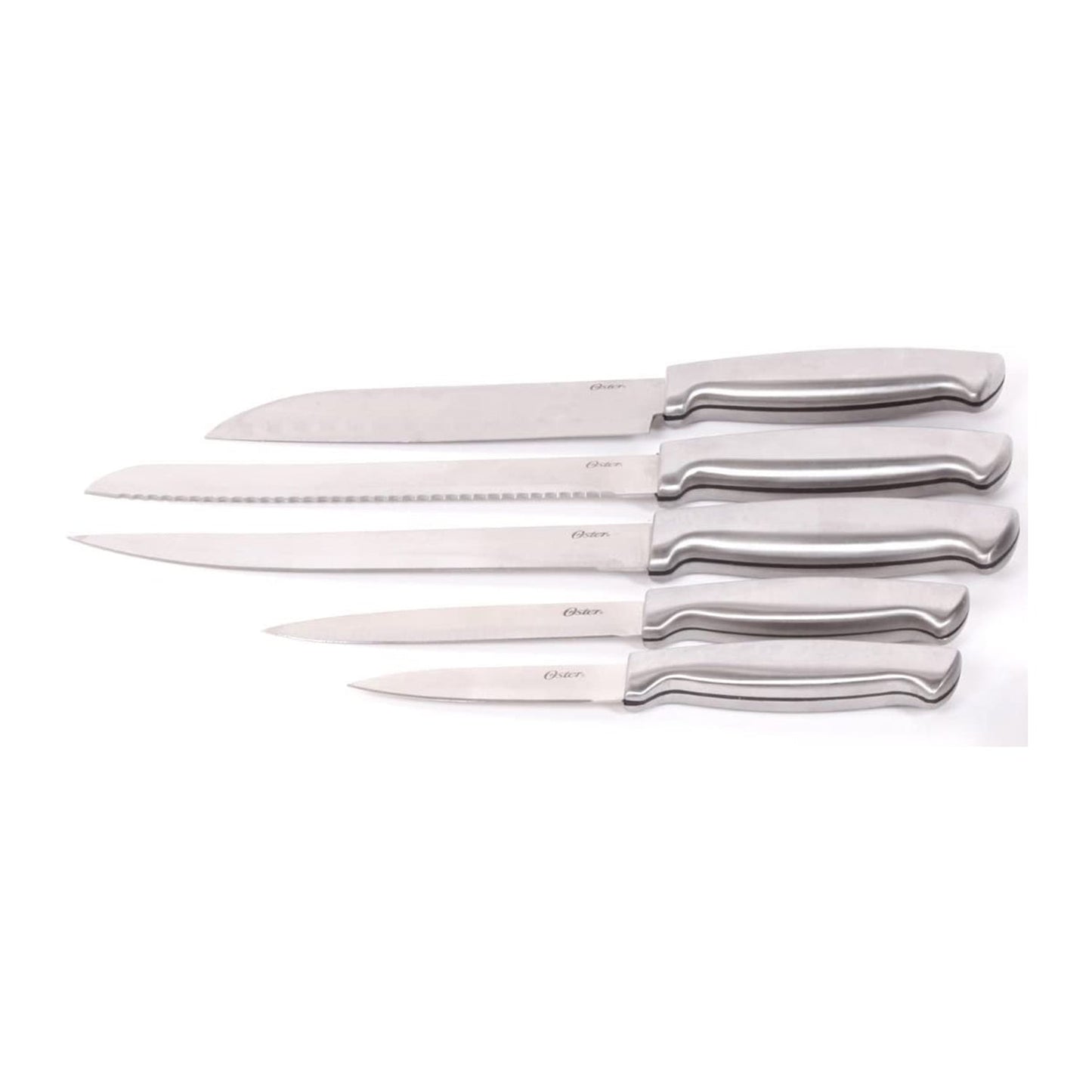 Oster Baldwyn 22 Piece Stainless Steel Kitchen Knife Cutlery Set, Brushed Satin