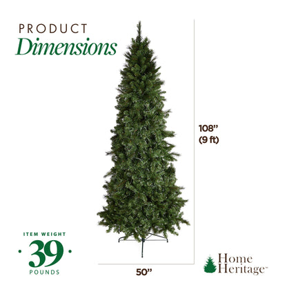 Home Heritage Cascade Quick Set 9 Foot 500 LED Pre-Lit Artificial Christmas Tree