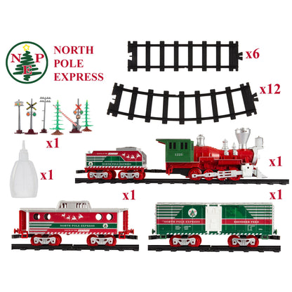 Lionel Trains North Pole Express Holiday Train 29 Piece Set with Smoke Effect