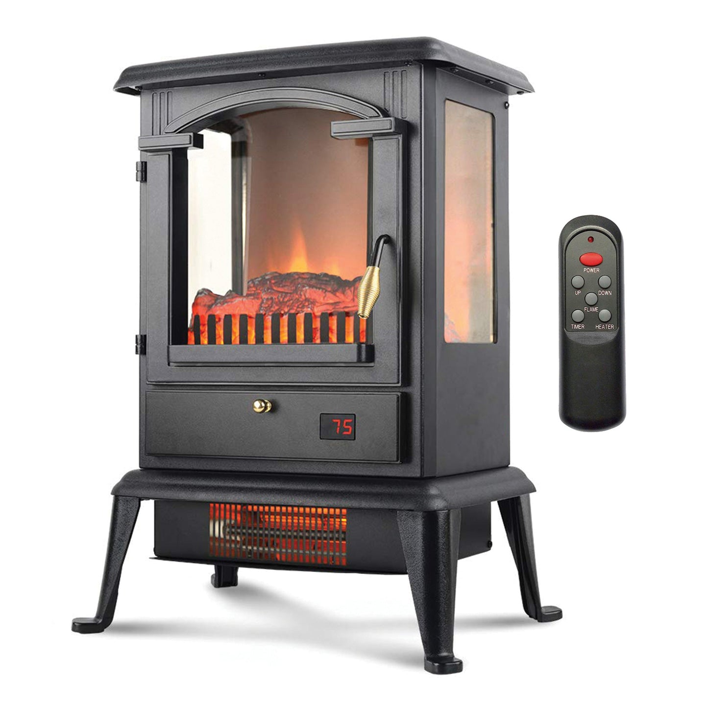 LifeSmart LifePro Electric Stove Heater, 1500W Infrared Quartz Heater w/ Remote