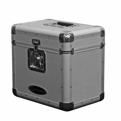 Odyssey KROM Stacking Transport Case for 70, 12 Inch Vinyl LPs, Silver (2 Pack)