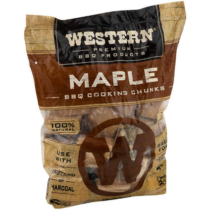 Western BBQ Maple Barbecue Flavor Wood Cooking Chunks for Grilling and Smoking