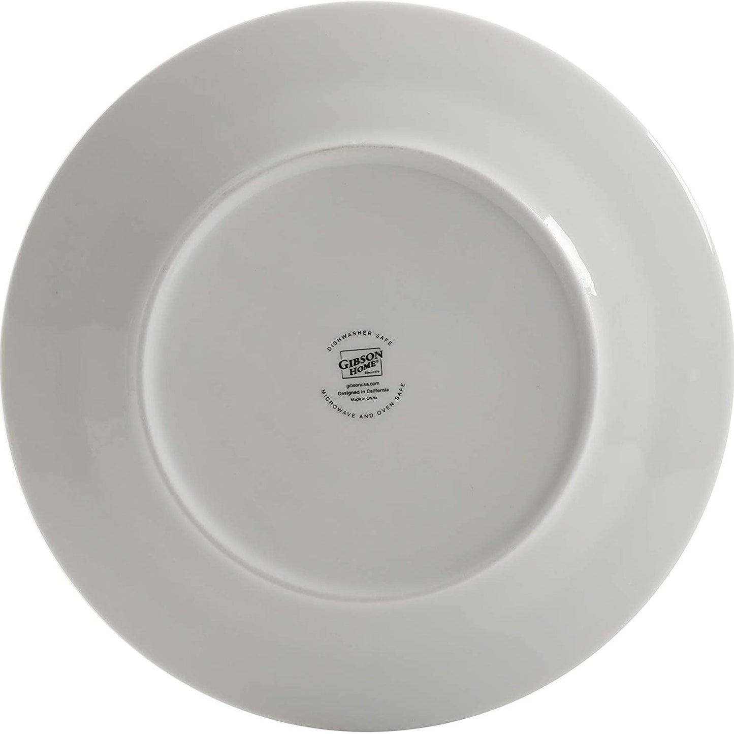 Gibson Netherwood 12 Piece Round Glaze Dinnerware Plates, Bowls, and Mugs, White
