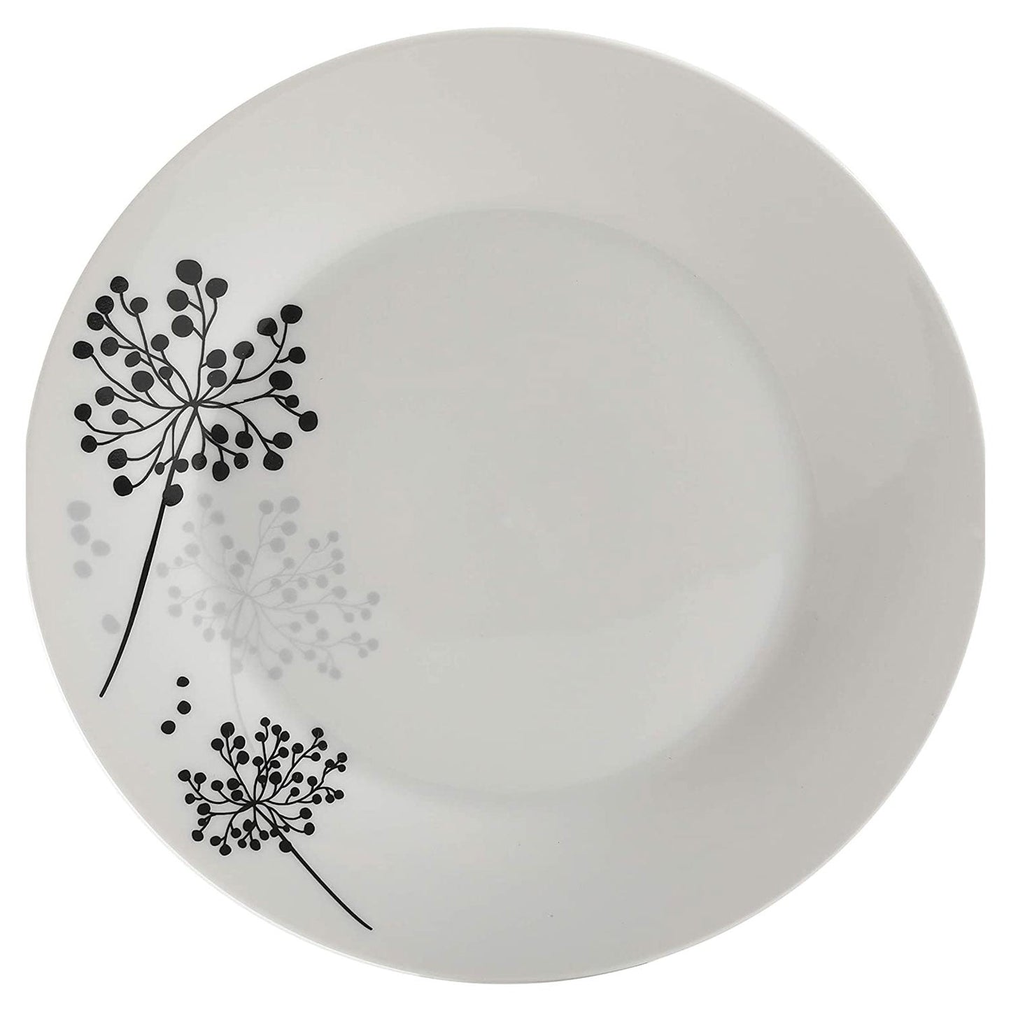 Gibson Netherwood 12 Piece Round Glaze Dinnerware Plates, Bowls, and Mugs, White
