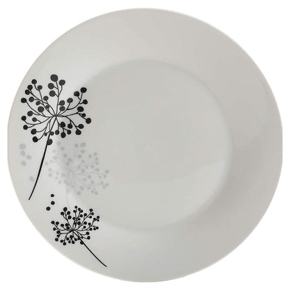 Gibson Netherwood 12 Piece Round Glaze Dinnerware Plates, Bowls, and Mugs, White