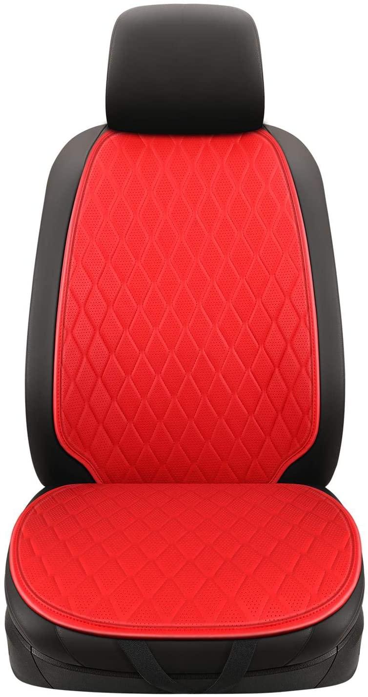 ISFC INSURFINSPORT Leather Front Inside Car Seat Cover Accessory, Red