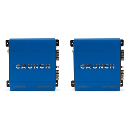 Crunch PowerDriveX 1000 Watt 2 Channel Exclusive Blue A/B Car Amplifier (2 Pack)