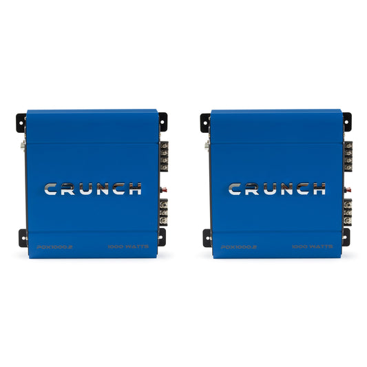 Crunch PowerDriveX 1000 Watt 2 Channel Exclusive Blue A/B Car Amplifier (2 Pack)