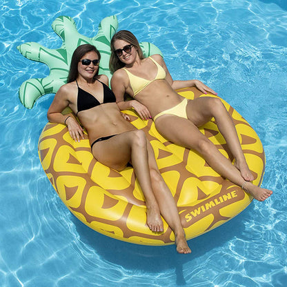 Swimline Jumbo 88" x 50" Inflatable Tropical Pineapple Pool Float Island Lounger